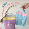 Necessaire portátil, bolsa de maquiagem para viagem e natação, bolsa de malha à prova d'água de mão para viagens de negócios, banho, academia e bolsa de armazenamento para praia