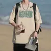 Camiseta de Manga Corta para Hombre Verano 2025 Nueva Marca Pesada de Moda Tendencia Holgada Transpirable Top de Media Manga para Adolescentes