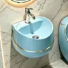 Lavabo Cerámico de Esquina Montado en Pared, Lavabo para Colgar en la Pared para Baño, Lavabo Pequeño para Balcón de Apartamento, Comercio Exterior Transfronterizo