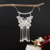 Colgante de Mariposa con Incrustación de Campana, Montura de Plata, Plata Miao, Joyería de Estilo Étnico de Guizhou, Bordado Antiguo, Accesorio de Colgante Hecho a Mano