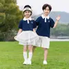 Conjunto de Verano Estilo Academia para Niños y Niñas 2026 Nueva Moda Infantil Camisa Polo de Moda Conjunto de Hermanos Conjunto de Dos Piezas Moderno