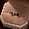 Pendientes de Botón Redondos Pequeños Negros, Versátiles para el Uso Diario, Estilo Popular, Exquisitos Pendientes de Aguja de Imitación Plateada, Sensación de Alta Gama, Suaves con los Agujeros de las Orejas, Accesorios Simples para las Orejas