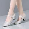 [Sapatos de dança exclusivos] sapatos de dança femininos para adultos prateados sapatos de dança de sola macia sapatos de dança para dança quadrada salto médio sapatos de dança para performance dança social