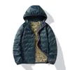 Nuevo Cardigan de Invierno Casual Cómodo de Plumas de Pato Cálido Unisex Color Sólido con Capucha Ligera Chaqueta de Plumas Venta al por Mayor