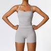 Traje de yoga ajustado cepillado europeo y americano Zechuang ropa de entrenamiento de secado rápido traje deportivo para correr al aire libre de invierno femenino 8519