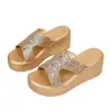 Sandalias de Cuña con Lentejuelas de Verano Nuevas Transfronterizas Europeas y Americanas 2026 Talla Grande Plataforma de Suela Gruesa Romana para Mujer