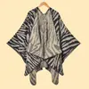 Xale capa feminino outono e inverno jacquard zebra fenda moda europeia e americana PONCHO XALE novo lote transfronteiriço