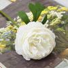 Rosas de Chá Fantasia Artificiais de Caule Curto para Decoração de Casa, Sala de Estar, Mesa de Jantar, Flores Artificiais