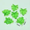 Colgante Pequeño Transparente de Acrílico Hojas Verdes Simuladas Accesorios para Joyería DIY Colgante para Collar Pendientes Colgante Colgante