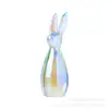 Animal do Zodíaco Transfronteiriço Coelho de Cristal Fofo Escultura Decoração para Sala de Estar Interna Peso de Papel Educativo Infantil Presente de Aniversário