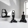 Set de Tres Figuras de Lujo Ligero con Temática de Yoga y Danza para Maquetas de Dormitorios, Salas de Estar, Estudios y Decoración de Hoteles