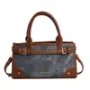 Nova bolsa jeans baguette família Pu feminina de alta qualidade, bolsa de ombro único, bolsa transversal, bolsa de axila fashion, estilo versátil