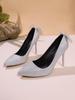 Salto Alto Francês 2025 Verão Novo Estilo Boca Rasa Estilete Vestuário Exterior Versátil Sapatos Vendas Diretas do Fabricante Comércio Exterior Transfronteiriço Sapatos Femininos