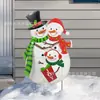 Letrero Popular Metálico Navideño para Jardín Transfronterizo Muñeco de Nieve Decoración Navideña para Césped de Exterior