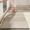 Tapete para Piso de Cocina, Absorbente de Agua y Aceite, Estilo Minimalista Moderno, Felpudo Rayado para el Hogar, Tira Larga, Secado Rápido, Tapete Antideslizante de Tierra de Diatomeas