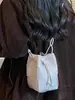 Bolso de Cubo con Cordón Nuevo para Mujer Otoño 2026, Bolso de Hombro Casual Simple para el Trabajo, Bolso Cruzado de Color Sólido Vintage a la Moda