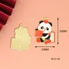Accesorios Festivos de Panda para Hacer Tú Mismo Estilo Chino Dibujos Animados Aleación Roja Goteo de Aceite Marea Nacional Llavero Colgante de Regalo