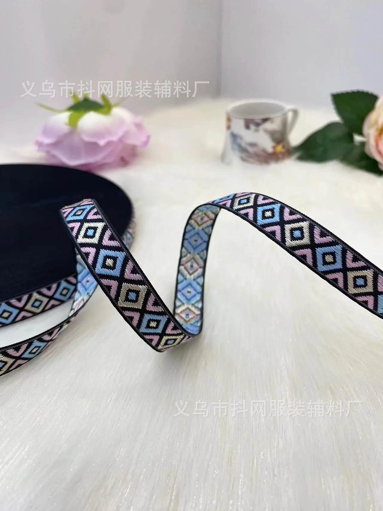 菱形提花刺绣织带发饰头饰包边带