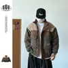 Hecho para durar Costuras Retro Americanas Bolsillo con Solapa de Trabajo Contrastante Pantalones Cuello Alto Ropa de Abrigo de Algodón de Invierno para Hombre Ropa de Abrigo de Algodón Engrosada M52