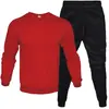 Roupa Masculina Exportação Transfronteiriça Moletom com Gola Redonda e Calça Conjunto de Duas Peças Inverno Veludo Casual Esportivo Tendência Jovem