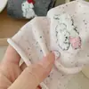 Calcetines de Perrito Flocado de Dibujos Animados para Mujer, Nuevo Estilo Otoño e Invierno, Calcetines de Hilo de Caña Media, Estilo Universitario, Calcetines Caídos con Borde Enrollado para Mujer, Primavera