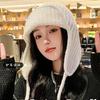 Gorro de Punto Cálido de Color Sólido Estilo Japonés con Protección para las Orejas para Mujer Otoño e Invierno Gorro de Lana con Correa Estilo Coreano Todo-partido Engrosado Gorro Lei Feng