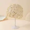 Gorro de Pelo para Adultos Transfronterizo Europeo y Americano Cubrecabezas Calado Sombrero de Malla Pura Tejido a Mano Lentejuelas Red de Pescado Pañuelo para la Cabeza Cubierta para Sombrero Sombrero