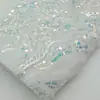 Bordado Computadorizado Novo Atacado Padrão Geométrico Bordado com Lantejoulas Acabamento Tecido de Moda Vestido Primavera e Verão Qipao