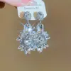 Pendientes Europeos y Americanos de Larga Duración con Telaraña de Pedrería y Borla de Gota de Agua, Pendientes de Lujo Ligero de Alta Gama, Accesorios de Oreja Exagerados de Moda Transfronteriza para Mujeres