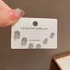 Conjunto de 3 peças de brincos da moda clássica versátil requintado japonês e coreano com um design minimalista e elegante