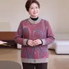 Casaco feminino quente para outono e inverno, forrado com fleece, para mulheres plus size (acima de 100kg), de meia-idade e idosas, corte solto, que cobre a barriga, estilo vovó