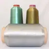 Hilo para bordado por computadora/hilo de bordado/hilo dorado y plateado 150D/2 hilo multicable dorado y plateado