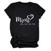 Amazon Ebay Estación Independiente Camiseta Cómoda y Versátil para Mujer Mimi Pray Hug Love Cuello Redondo Manga Corta