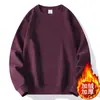 Trendy Men's Autumn and Winter Sweatshirt American Round Neck Pullover Loose Casual Japanese Style Solid Color Fleece Thick Versatile T-Shirt