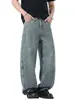 Ropa para Hombre Casa de Arce / Pantalones de mezclilla para hombre con lavado curvo deconstruido americano, nuevos pantalones casuales holgados de pierna ancha de moda de verano para hombre