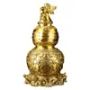 Ornamento de Cabacinho de Medicina Celestial de Nove Tartarugas de Latão com Conjunto de Nove Tartarugas para Decoração de Quarto e Sala de Estar com Tampa Aberta Baifu Oco
