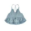 Wulibu YiConjunto de Primavera y Otoño para Niños con Vestido Floral de Conejito, Camisa de Cuello de Muñeca y Tirantes