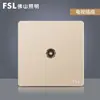 Foshan Interruptor Enchufe Tipo 86 Marco Dorado Panel Grande Pared Cinco Agujeros Enchufe Múltiple Set de Dos/Tres Clavijas