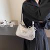 Bolsa de Axila com Laço Feminina 2024 Verão Nova Simples Bolsa Dumpling Texturas Comutador Ombro Transversal