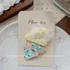Nuevo Pasador de Tela Dulce Estilo Coreano para Niñas con Diseño de Conejo y Flor para Mechones Laterales y Accesorio Floral para el Cabello