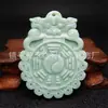 Colgante Bagua de Cabeza de Animal Natural de Doble Cara de Jade de Guizhou al por Mayor para Hombres y Mujeres, Colgante de Jade Bagua con Cara de Animal de Jade de Lushan