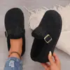 Sapatos de algodão femininos outono e inverno estudantes quentes com veludo peludo estilo coreano cobertura total sola plana preguiçosos antiderrapantes slip-on