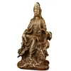 Estátua de Buda de caráter antigo folha de lótus Guanyin sentada no Dragão Guanyin livre decoração de casa presente criativo artesanato ornamentos