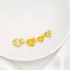 Cuentas Espaciadoras Corazón Melocotón Cepillado Chapado en Oro de 14K Agujero Pasante Pulsera de Cristal Hecha a Mano DIY Accesorios de Joyería Cuentas Sueltas