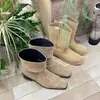 Botines Retro de Tacón Grueso Plegados Estilo Coreano para Mujer 2026 Otoño Nuevas Llegadas Botines Cortos para Mujeres Petites Botas Martin Botas Vaqueras Occidentales