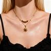 Collar Maillard de ojo de tigre para mujer, otoño e invierno, nicho ligero, lujo de alta gama, cadena de lana, accesorios, cadena de clavícula vintage marrón