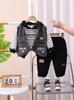 Roupa Infantil Meninos Roupa de Outono conjunto 2024 Novo Bebê Crianças Primavera e Outono Estilo Ocidental Bebê Colete Jeans Conjunto de Três Peças Tendência