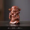 Pet de Argila Roxa para Chá, Ornamento do Deus da Riqueza, Decoração de Mesa de Chá que Atrai Riqueza, Acessório de Chá Estilo Chinês, Pode Ser Usado como Ferramenta de Chá