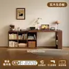 Escritorio Doble de Madera Maciza Mesa de Estudio para Adultos en Casa Mesa Larga para Dormitorio Armario de Almacenamiento Mesa de Ordenador Retráctil Integrada