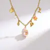 Estilo de Moda Lujo Ligero Transfronterizo Cadena para Clavícula de Concha Acero Inoxidable Chapado en Oro Accesorios de Concha de Cola de Pez Collar de Mujer de Venta Caliente Versátil